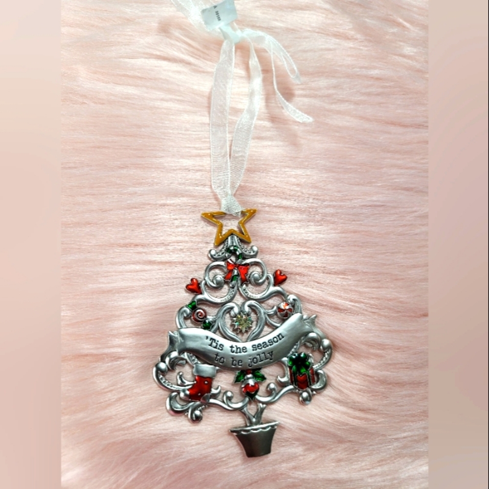 Tis the Season to be Jolly ORNAMENT Christmas Wishes Tree Ganz
